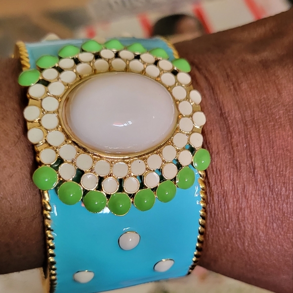 Statement Enamel Cuff Bracelet - Picture 1 of 5
